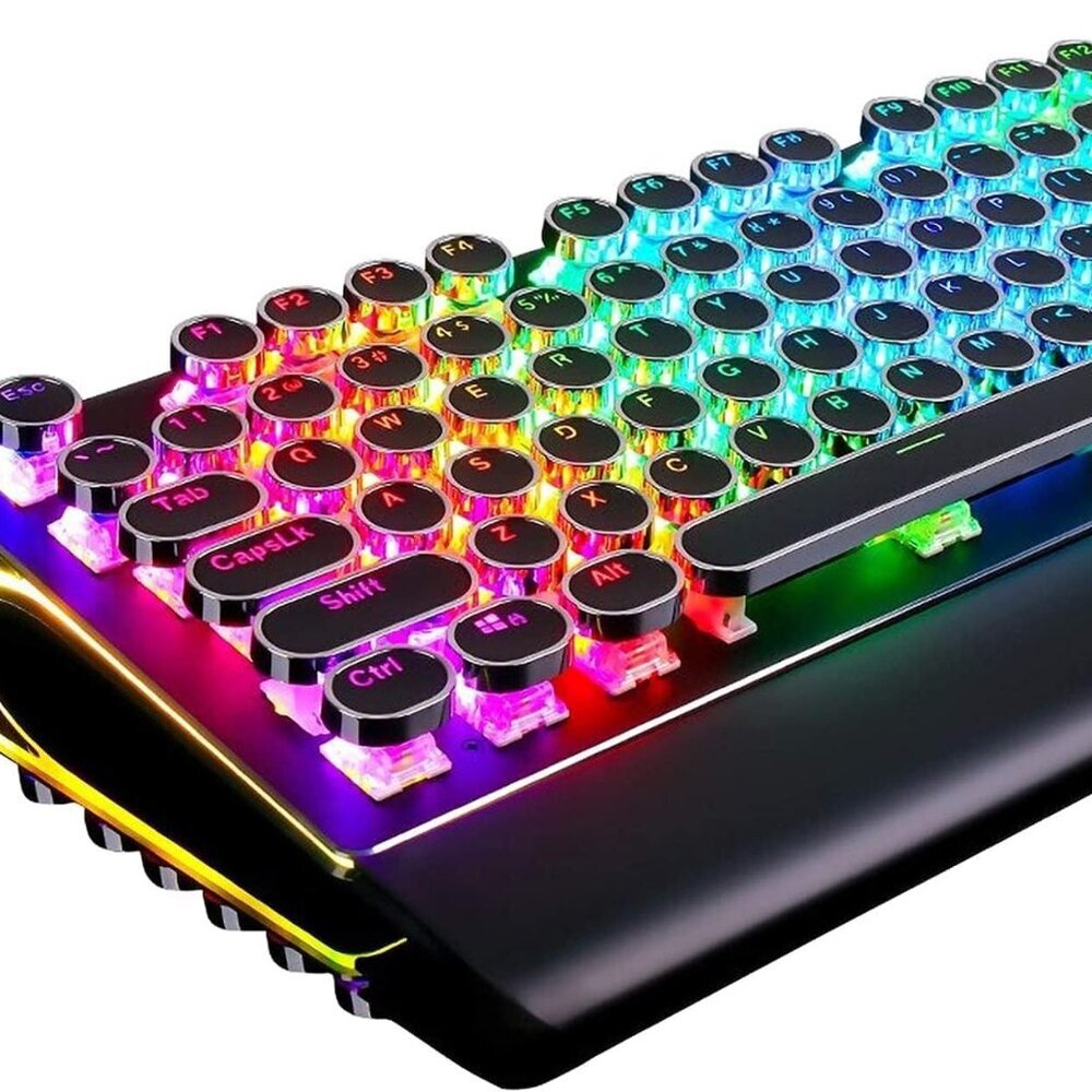 S108 Typewriter Keyboard, Retro Mechanical Gaming Keyboard Wired 108 Keys with R